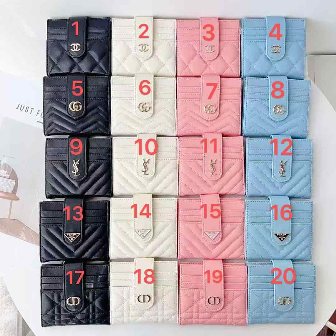 WA002  Gucci YSL Prada Dior Chanel  Card holder PU leather