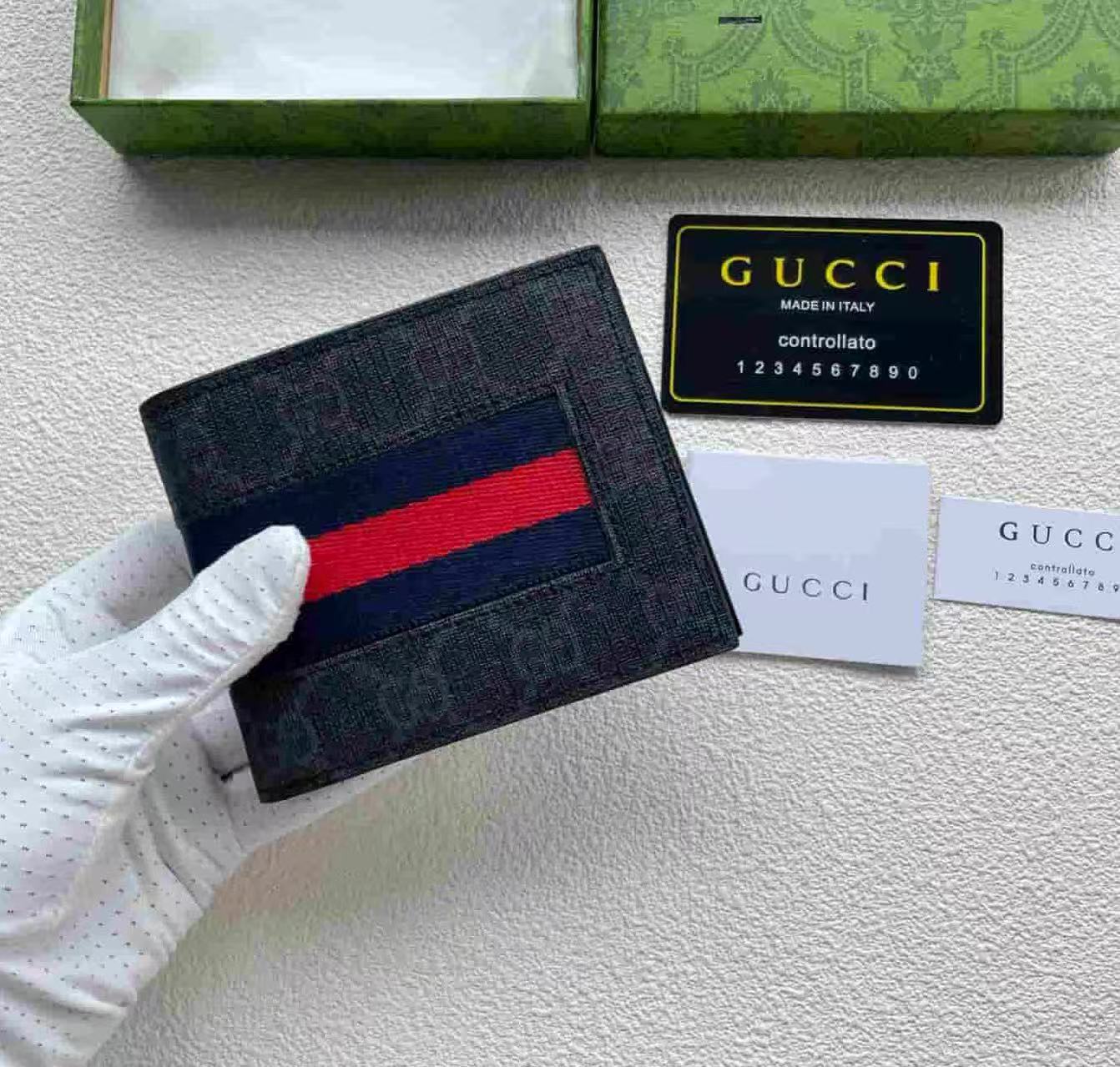 WA033 Gucci  wallet real leather bag with box