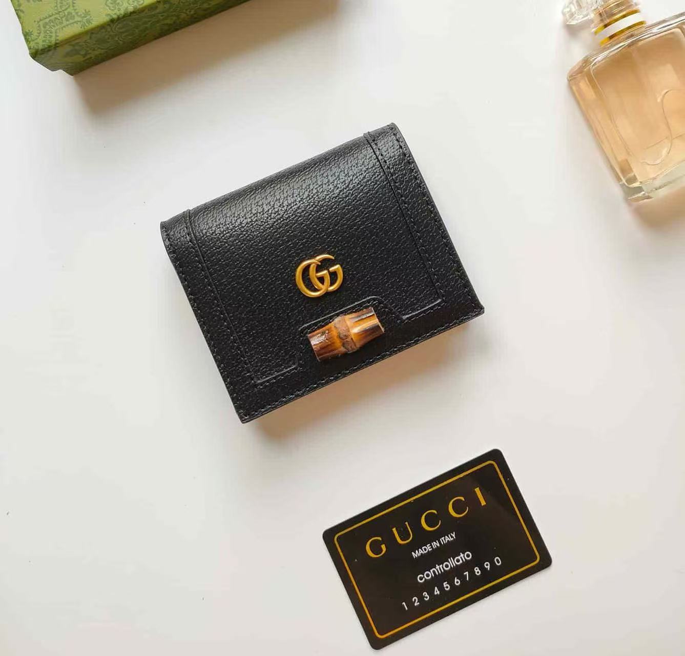 WA160 Gucci  wallet real leather bag with box 1*9*3.5cm