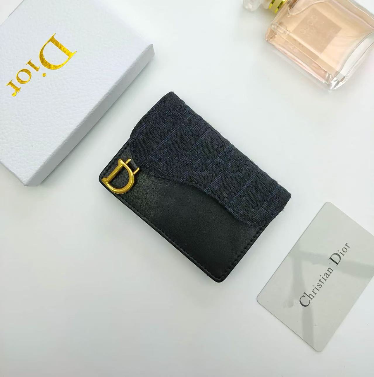 WA162 Dior wallet real leather bag with box 11*7.5*2.5cm