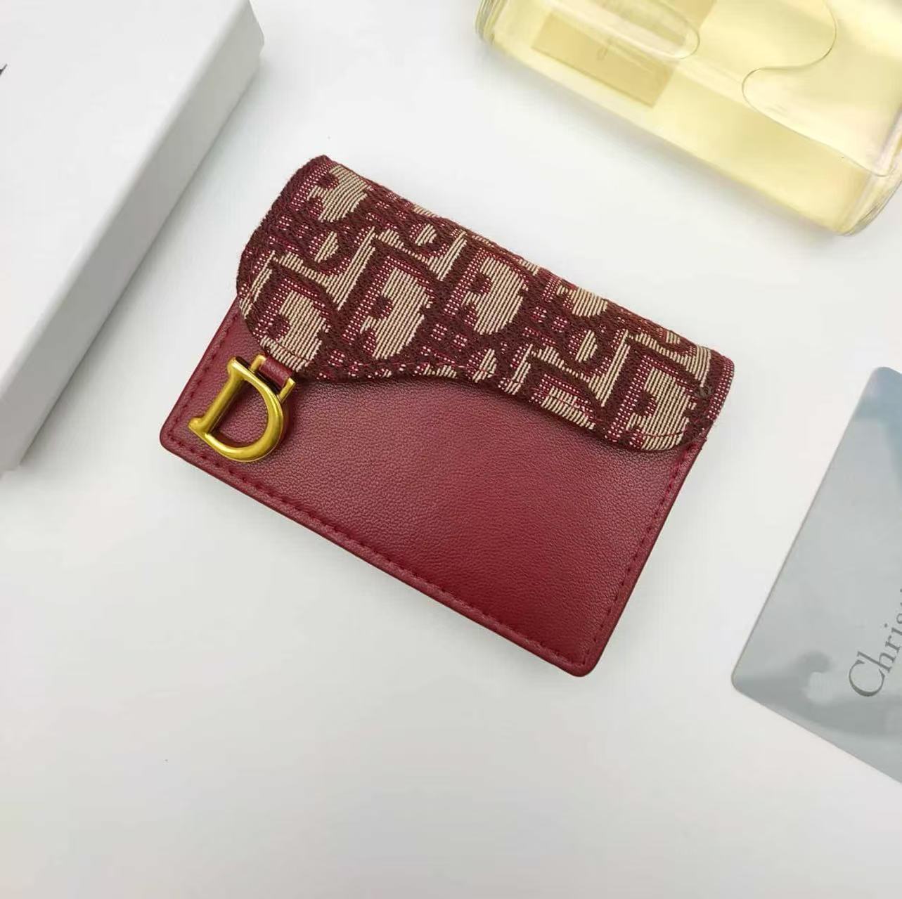 WA161 Dior wallet real leather bag with box 11*7.5*2.5cm