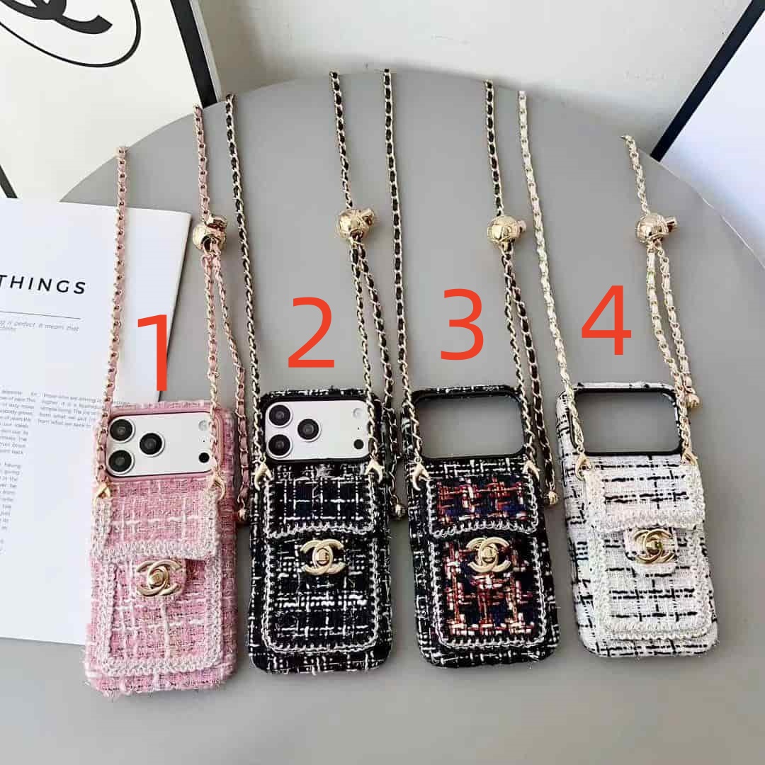 PC814 CHANEL  iPhone 17promax 16 15 14 13 iPhone case with strap