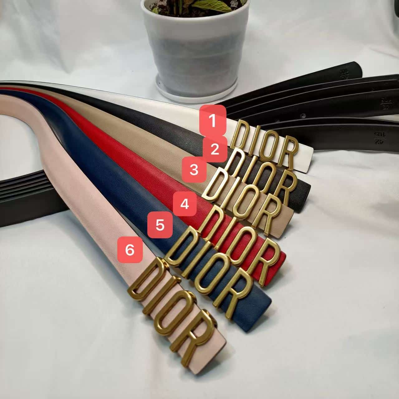 QC440 Dior women real leather belt without package