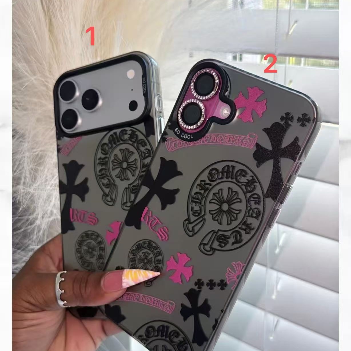 PC822 Chrome hearts l hello kitty   iPhone 17promax 16 15 14 13 iPhone case