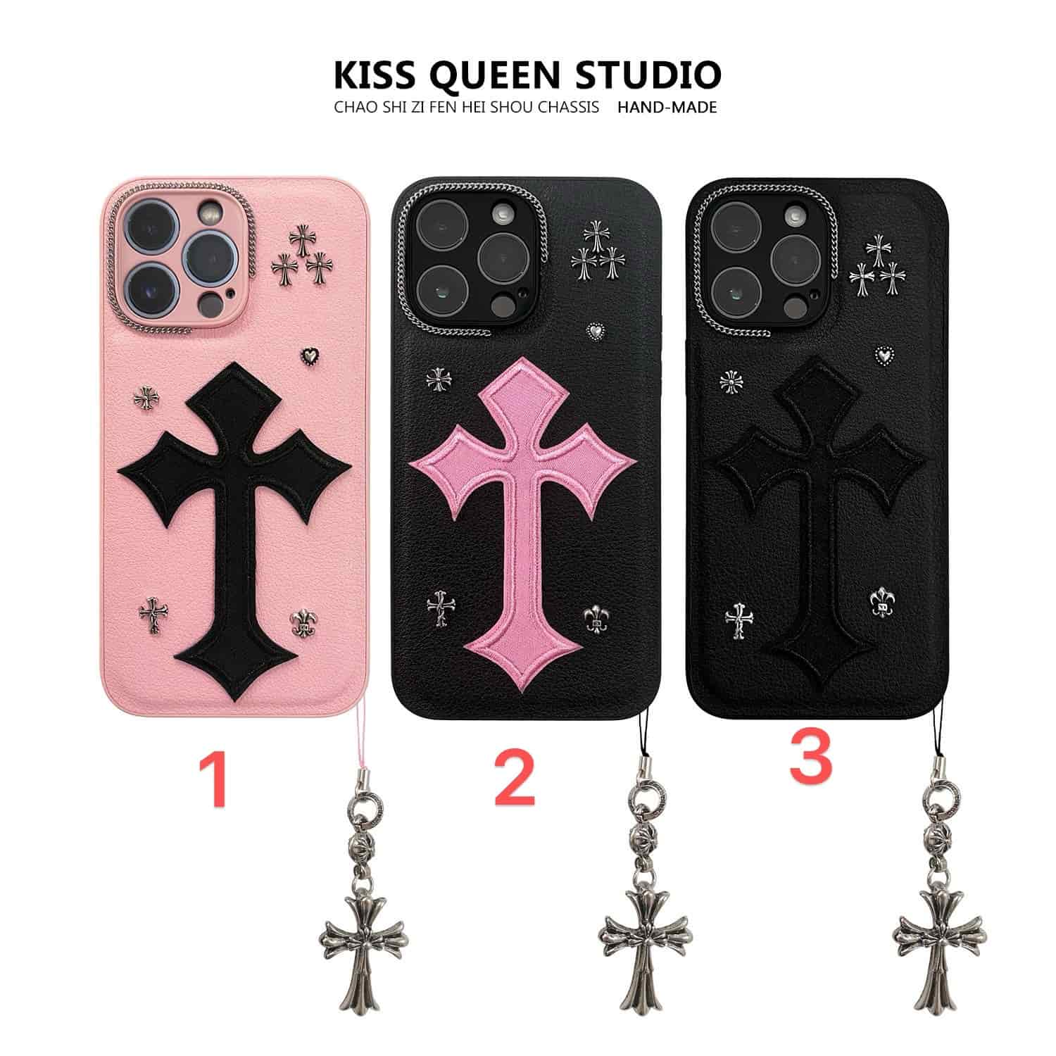 PC889 Chrome Hearts phone strap   hearts l hello kitty   iPhone 17promax 16 15 14 iPhone case