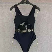 BEI 186 Versace Greca Logo 2 Piece Bikini Set / One Piece Swimsuit, Luxury Beachwear for Women