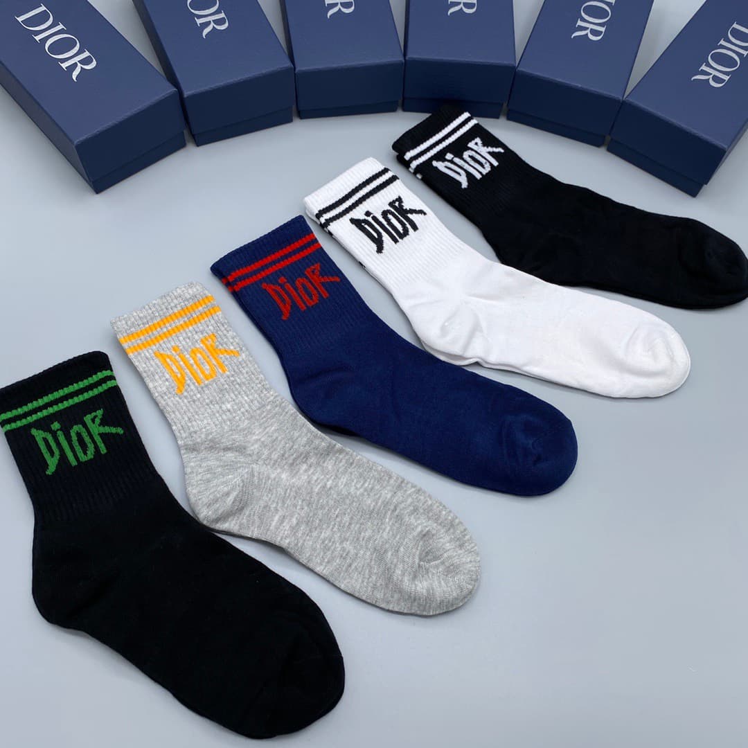 BB012 Dior  LFashion Designer Socks Gift Box