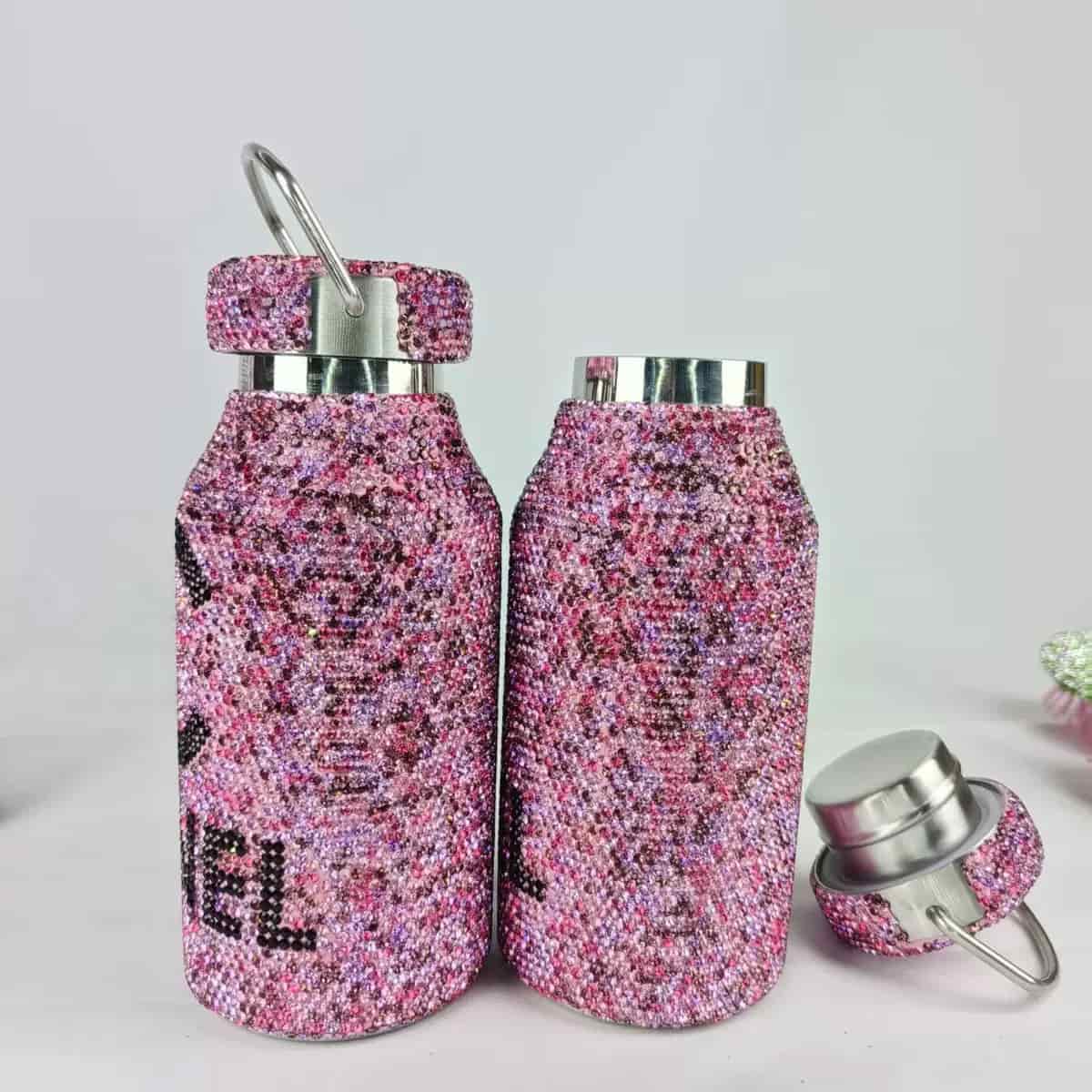 BT020 Chaner   bottle with strap with chain with package with leather cover