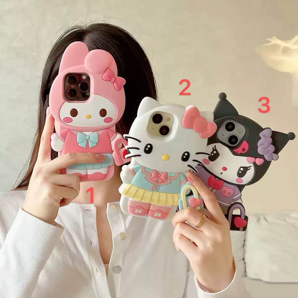 PC 1027 Sanrio  Case with chain iPhone 17promax 16 15 14 iPhone case(