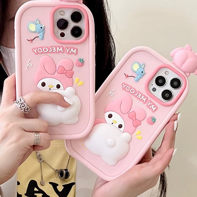 PC 1057 Sanrio  Hearts  Hearts  hearts  Case with chain iPhone 17promax 16 15 14 iPhone case