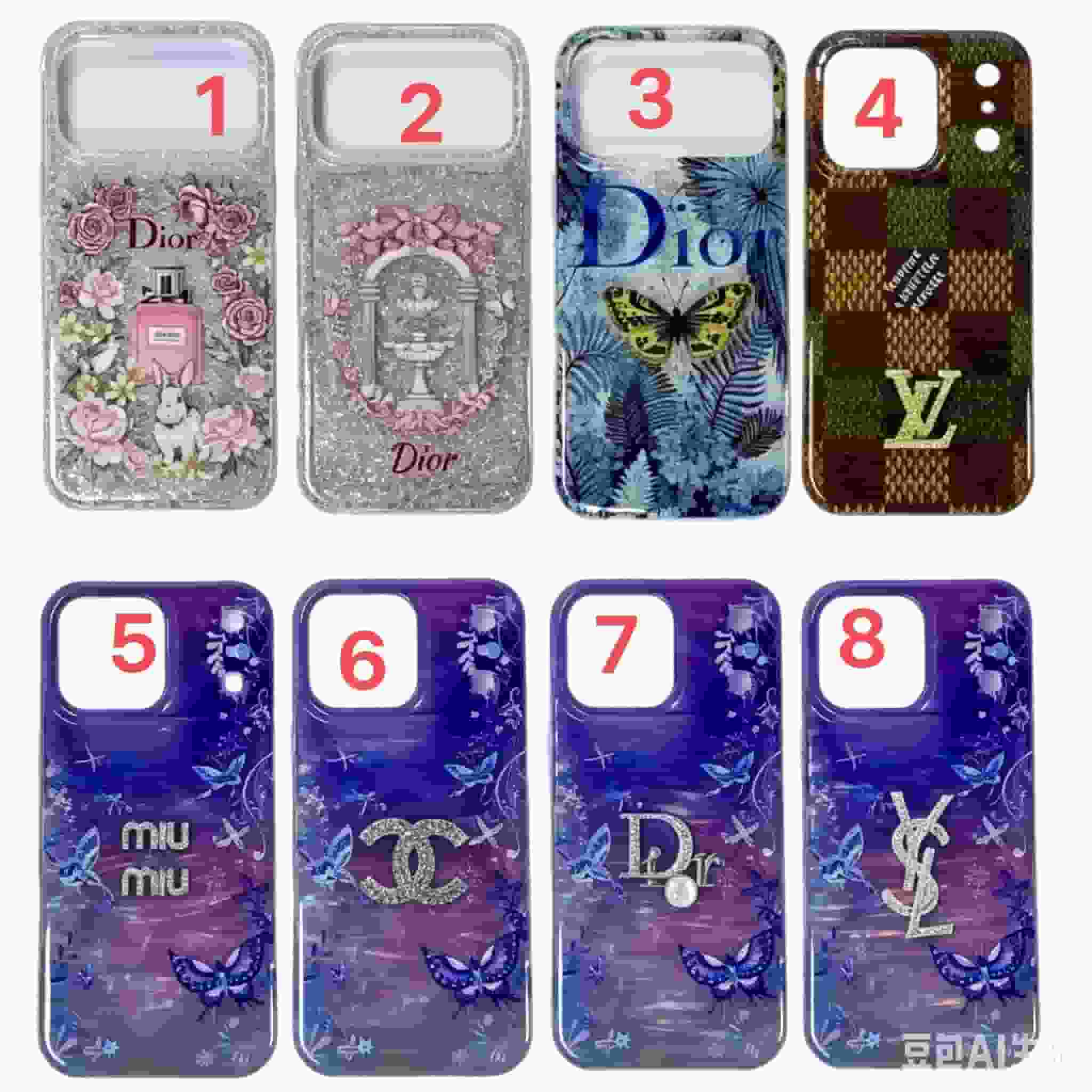 PC 1121 LV  Hearts  Hearts  hearts  Case with chain iPhone 17promax 16 15 14 iPhone case （1-4)