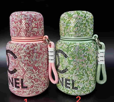 BT019 Chaner   bottle with strap with chain with package with leather cover
