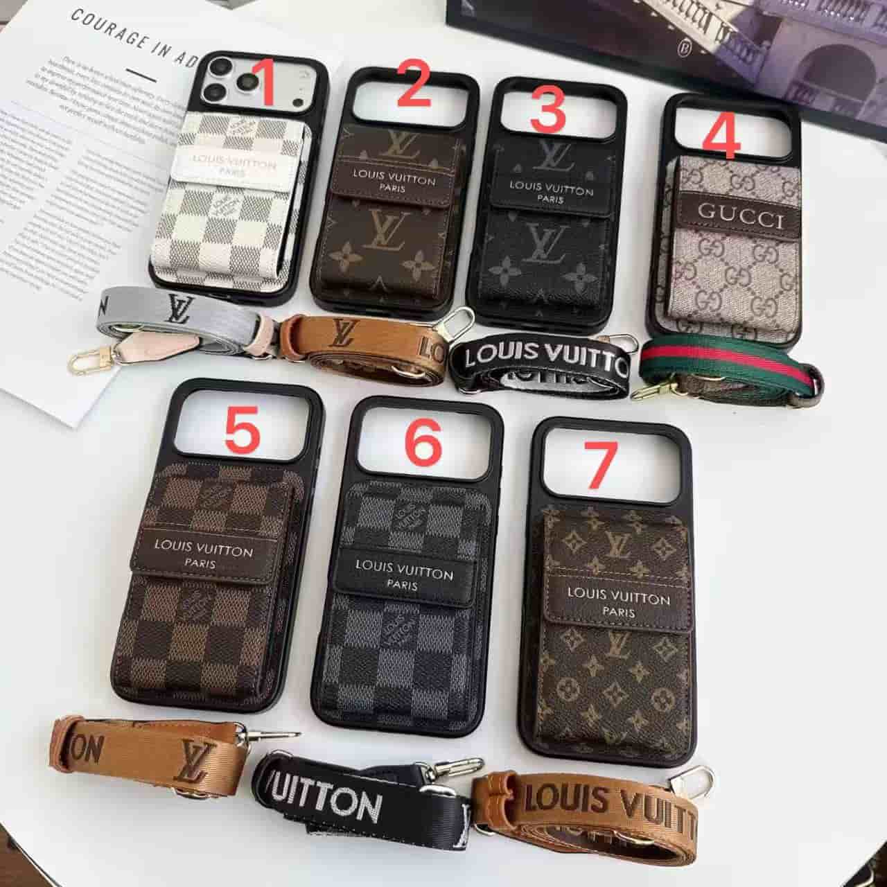 PC1151 LV   Hearts Phone  Case with chain with chain iPhone 17promax 16 15 14 iPhone case(5-7)