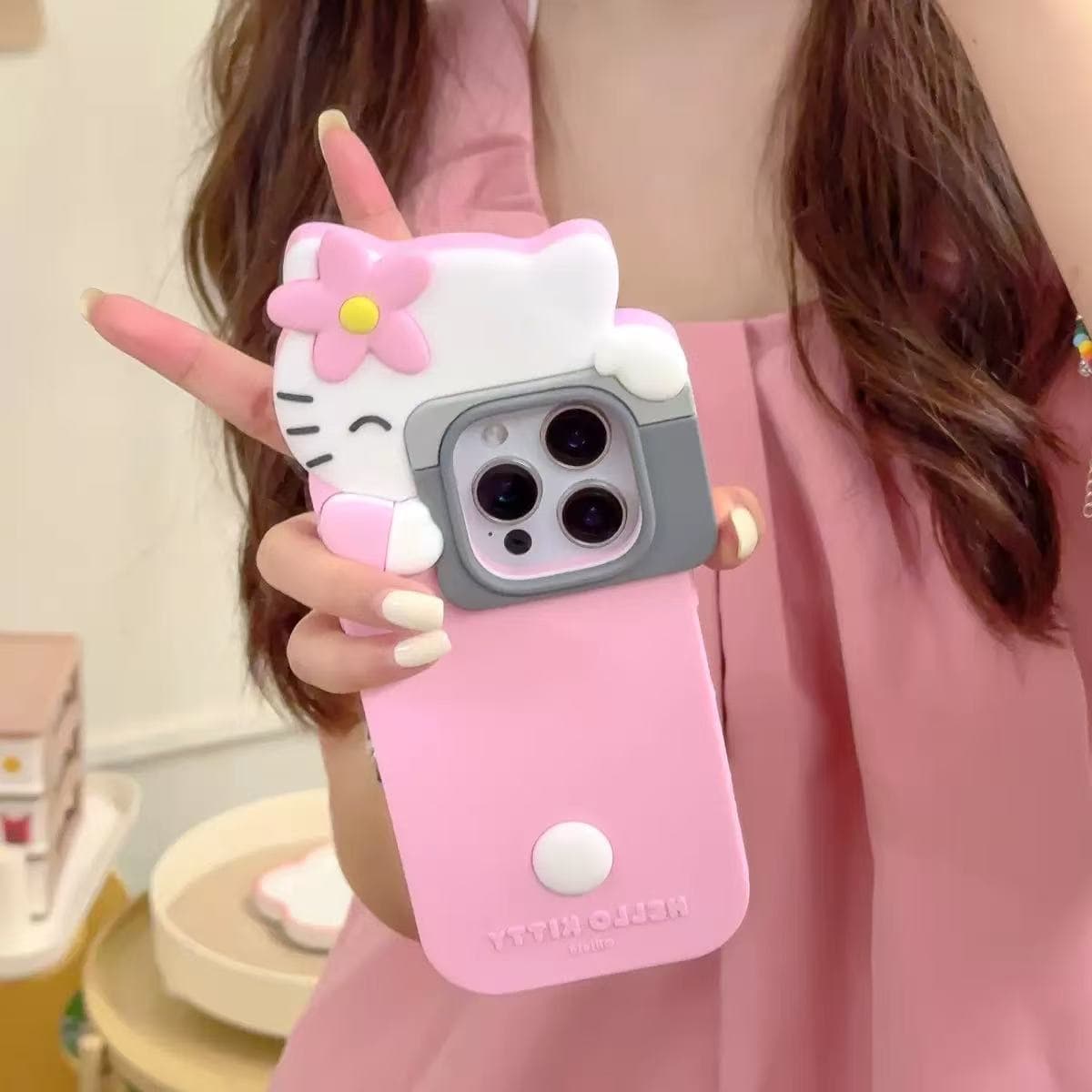 PC1152 Helloketty  Hearts Phone  Case with chain with chain iPhone 17promax 16 15 14 iPhone case(5-7)
