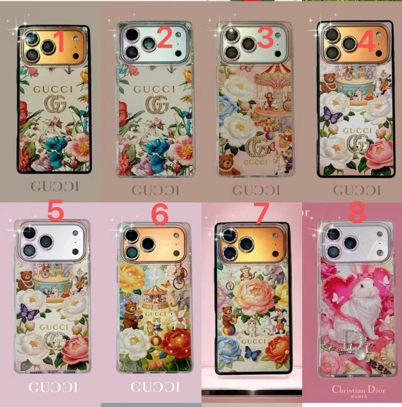 PC1050 Gucci Case with chain iPhone 17promax 16 15 14 iPhone case