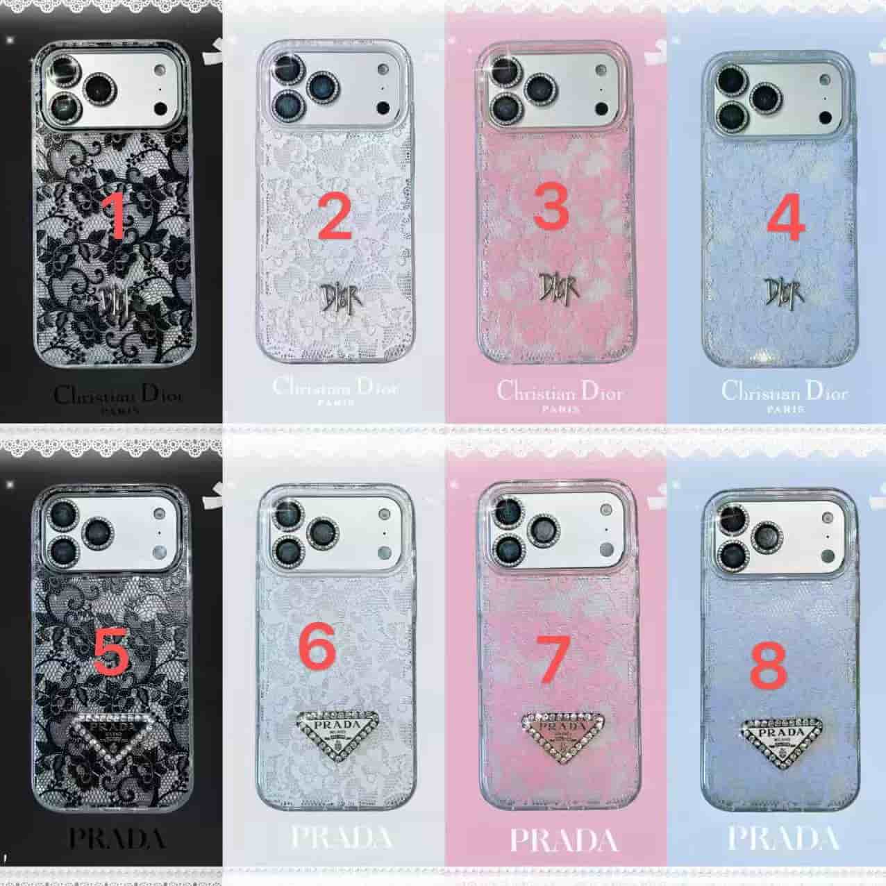 PC1124 Prada  Case with chain iPhone 17promax 16 15 14 iPhone case
