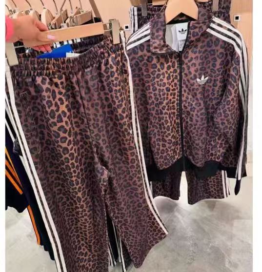 BEI 283 Leopard Print Tracksuit Women Zip‑Up Jacket + Wide Leg Pants 2‑Piece Set