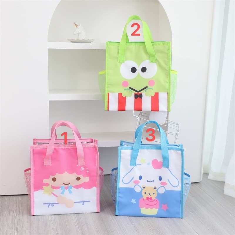 SR045 Sanrio Cartoon Waterproof Zipper Handheld Lunch Tote Bag