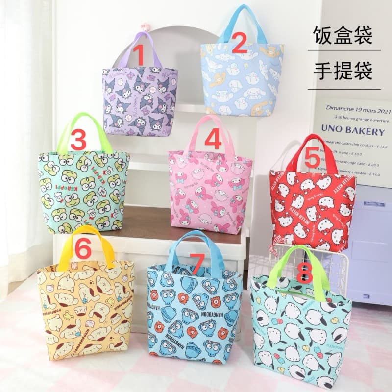 SR047 Sanrio Cartoon Oxford Portable Handheld Student Lunch Tote Bag
