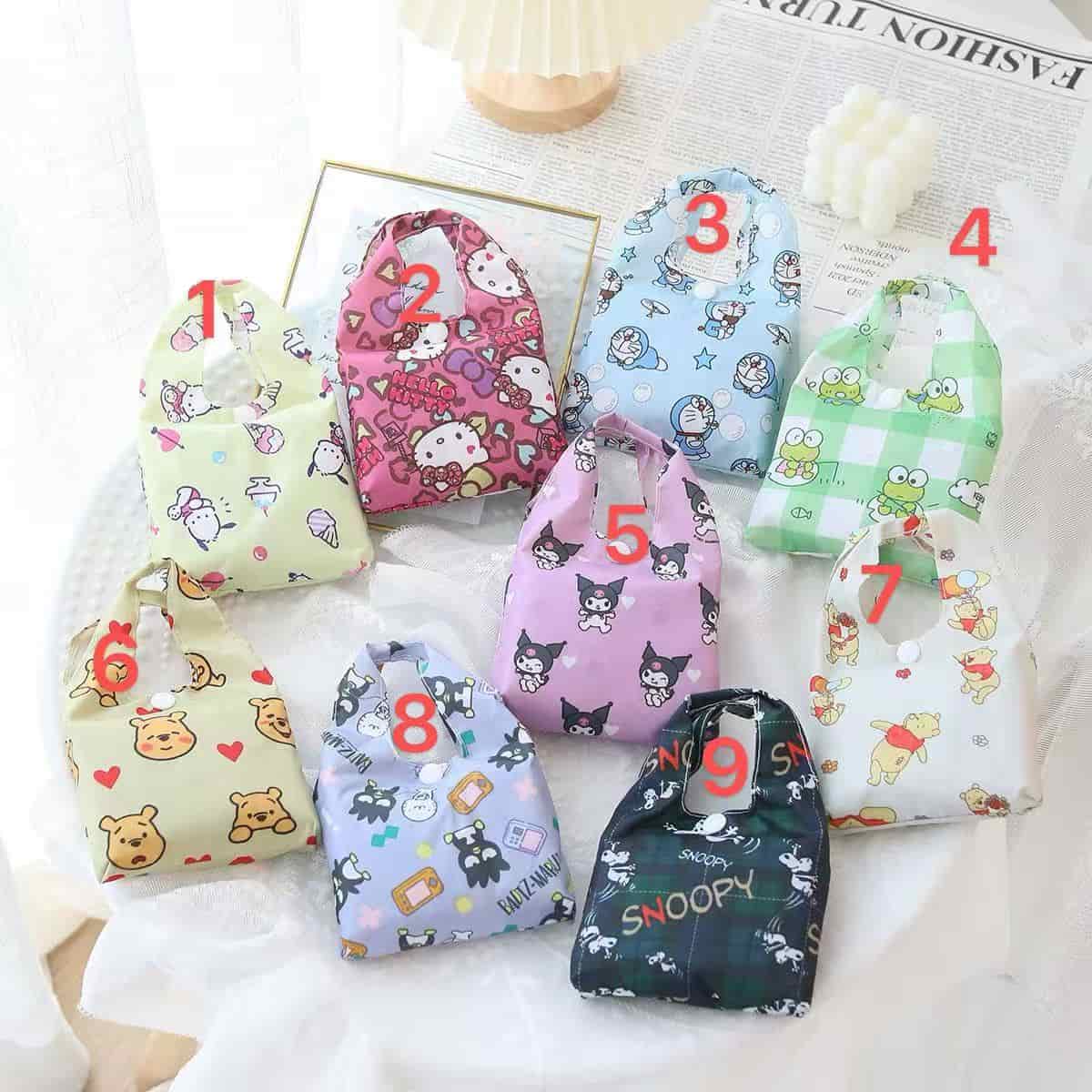 SR062 Sanrio Foldable Oxford Shopping Bag with Zipper