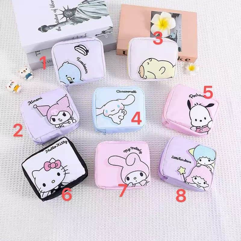 SR077  Sanrio Gradient Hangyodon Cosmetic &amp;amp; Sanitary Pad Pouch