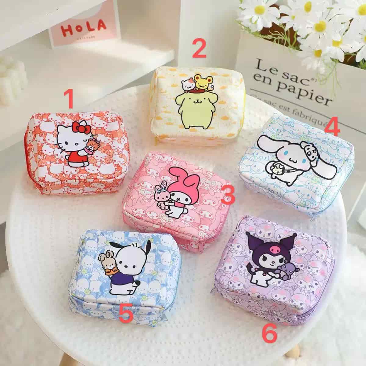 SR078  Sanrio Gradient Hangyodon Cosmetic &amp;amp;amp; Sanitary Pad Pouch