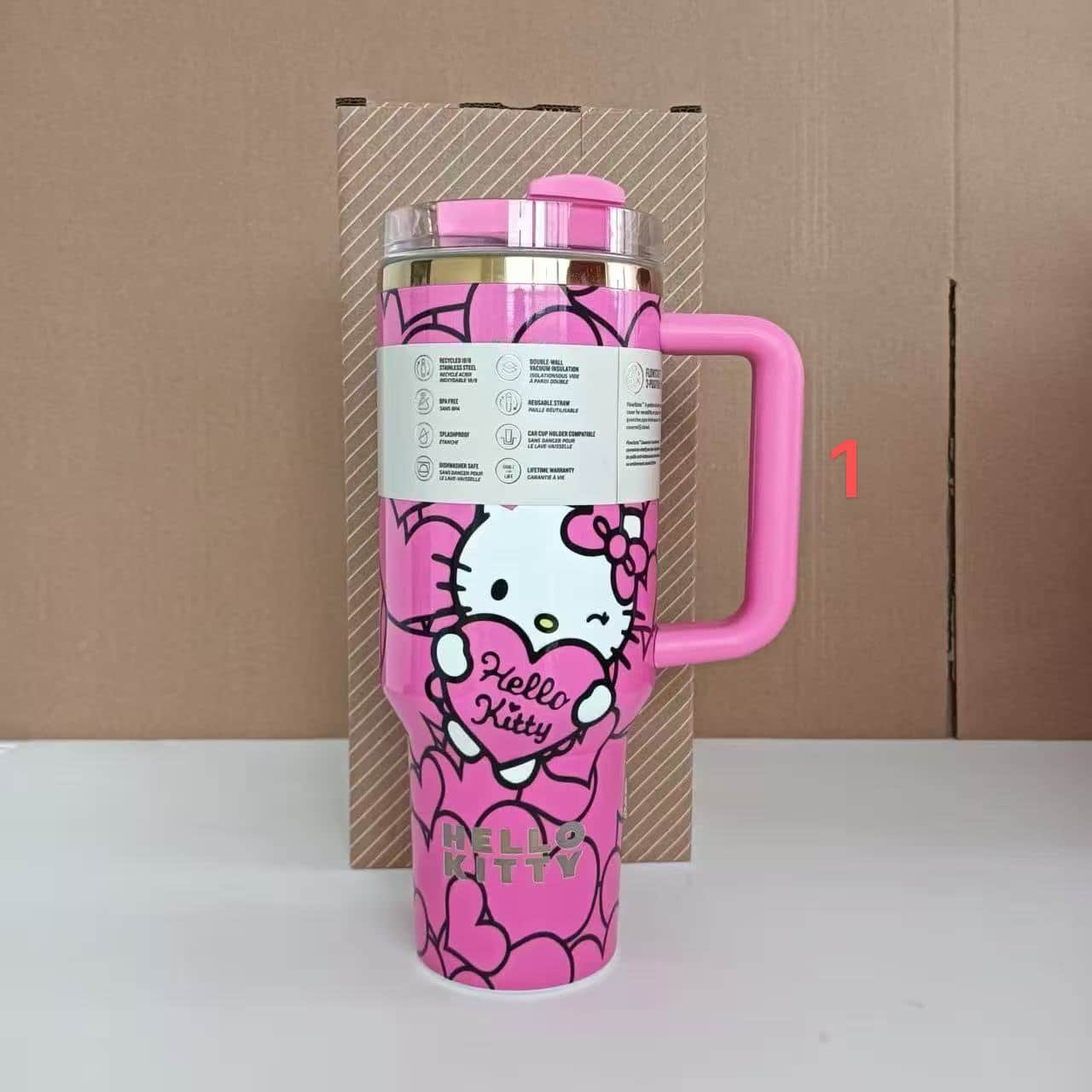 BT016 LV Hello Kitty Stainless Steel Tumbler With Handle