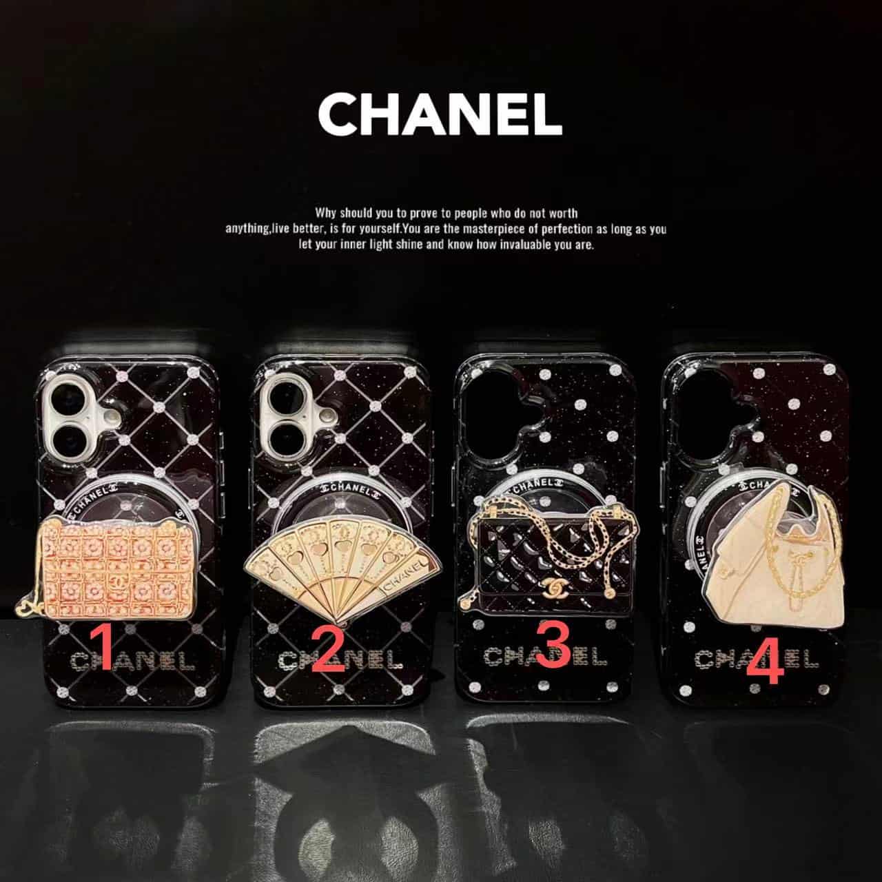 PC1254  CHanel hearts  iPhone 18promax  15 iPhone case