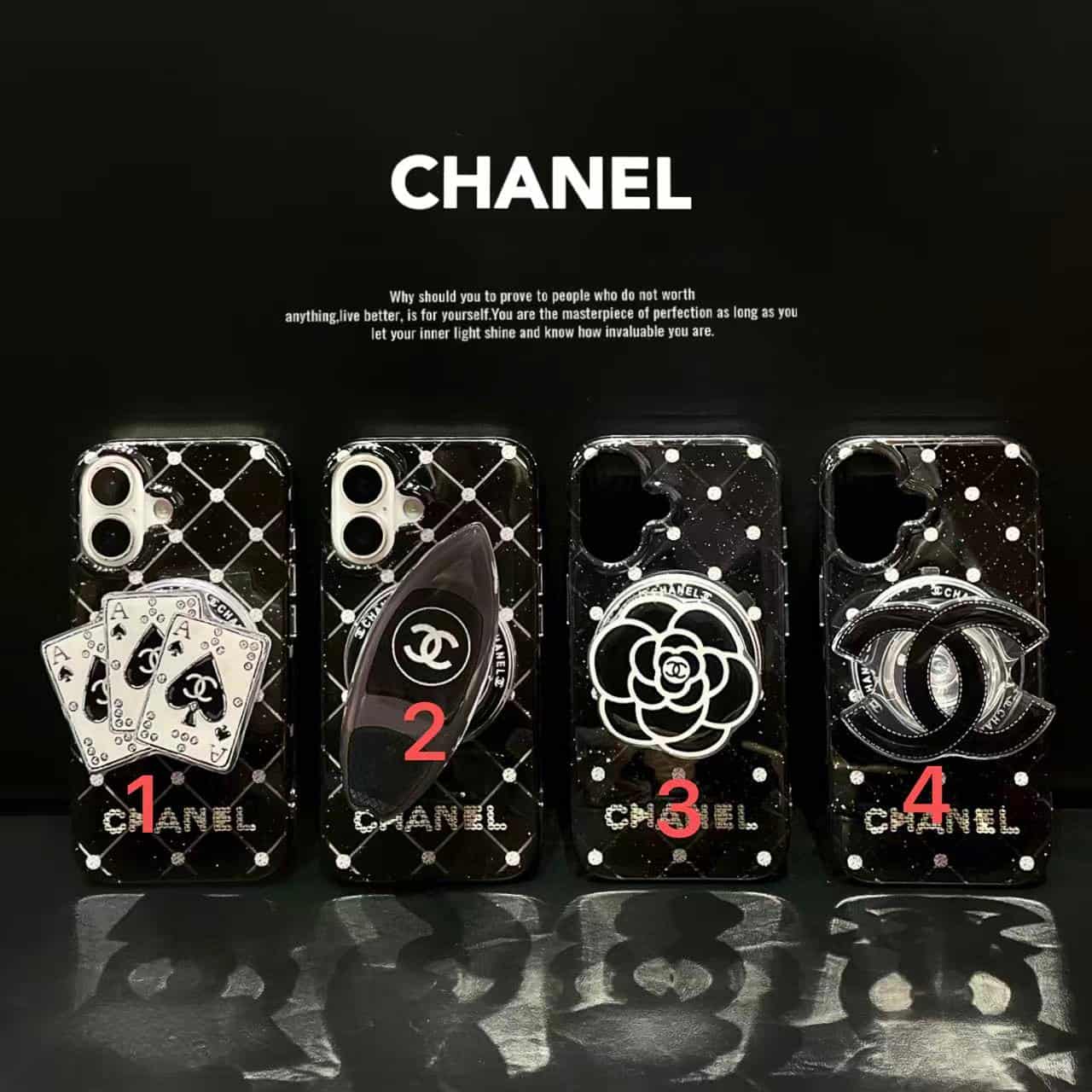 PC1255  CHanel hearts  iPhone 18promax  15 iPhone case