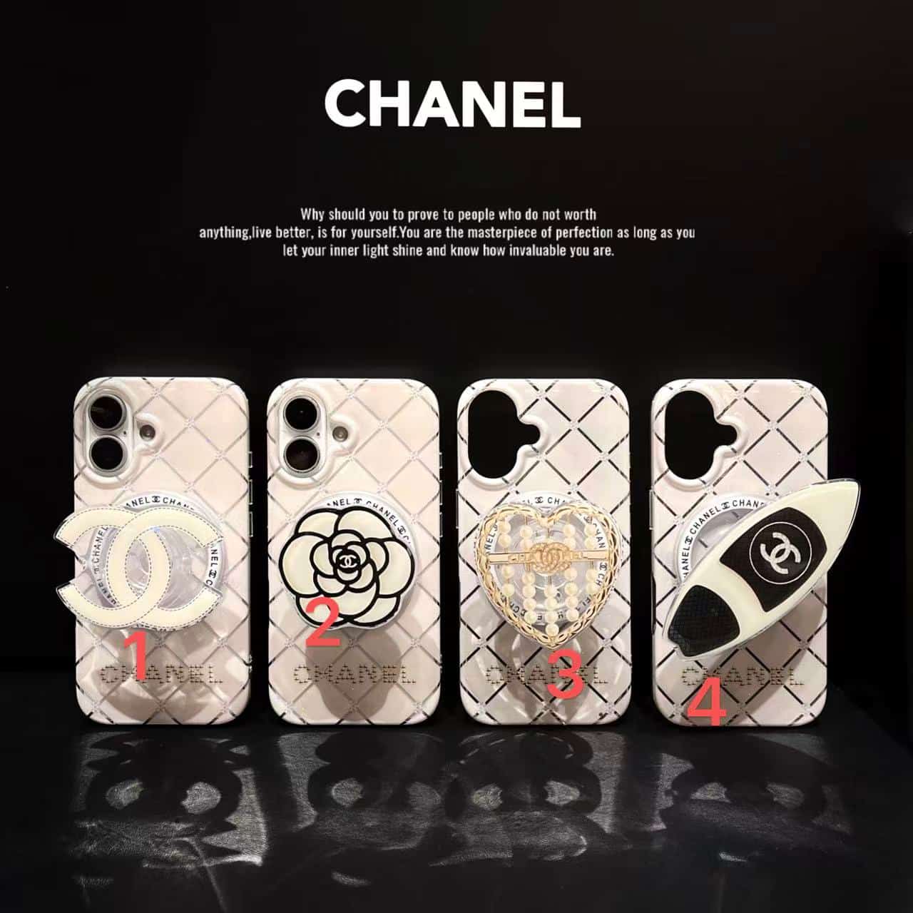 PC1256  CHanel hearts  iPhone 18promax  15 iPhone case